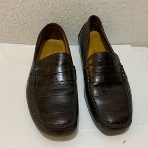 Cole Haan Driver Moccasin Loafers Mens Size 11.5 M Croc Embossed Leather
